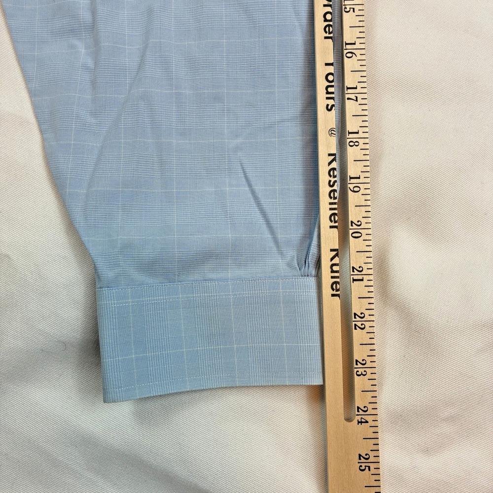 Brooks Brothers Blue Windowpane Dress Shirt 16.5 33 Traditional Cotton Non Iron - Picture 5 of 6